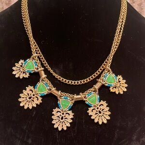 QVC costume jewelry. Beautiful sea/shell design. Gold and turquoise.